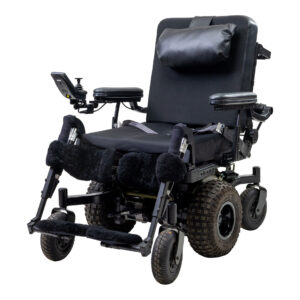 Wheelchair Magic Mobility Frontier V6 Powered Mid Wheel Drive Multiple accessories